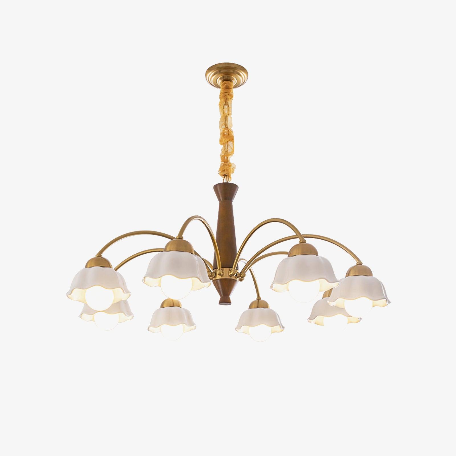 Aurela Mid Century Copper Ceramic Chandelier For Modern Living Rooms