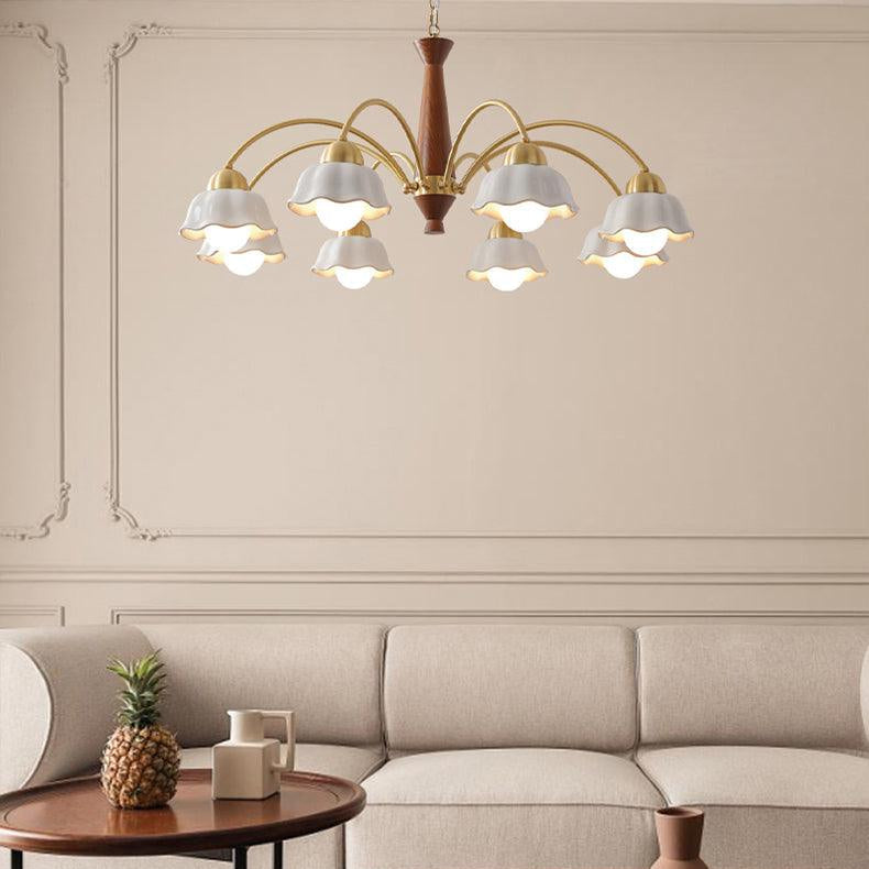 Aurela Mid Century Copper Ceramic Chandelier For Modern Living Rooms