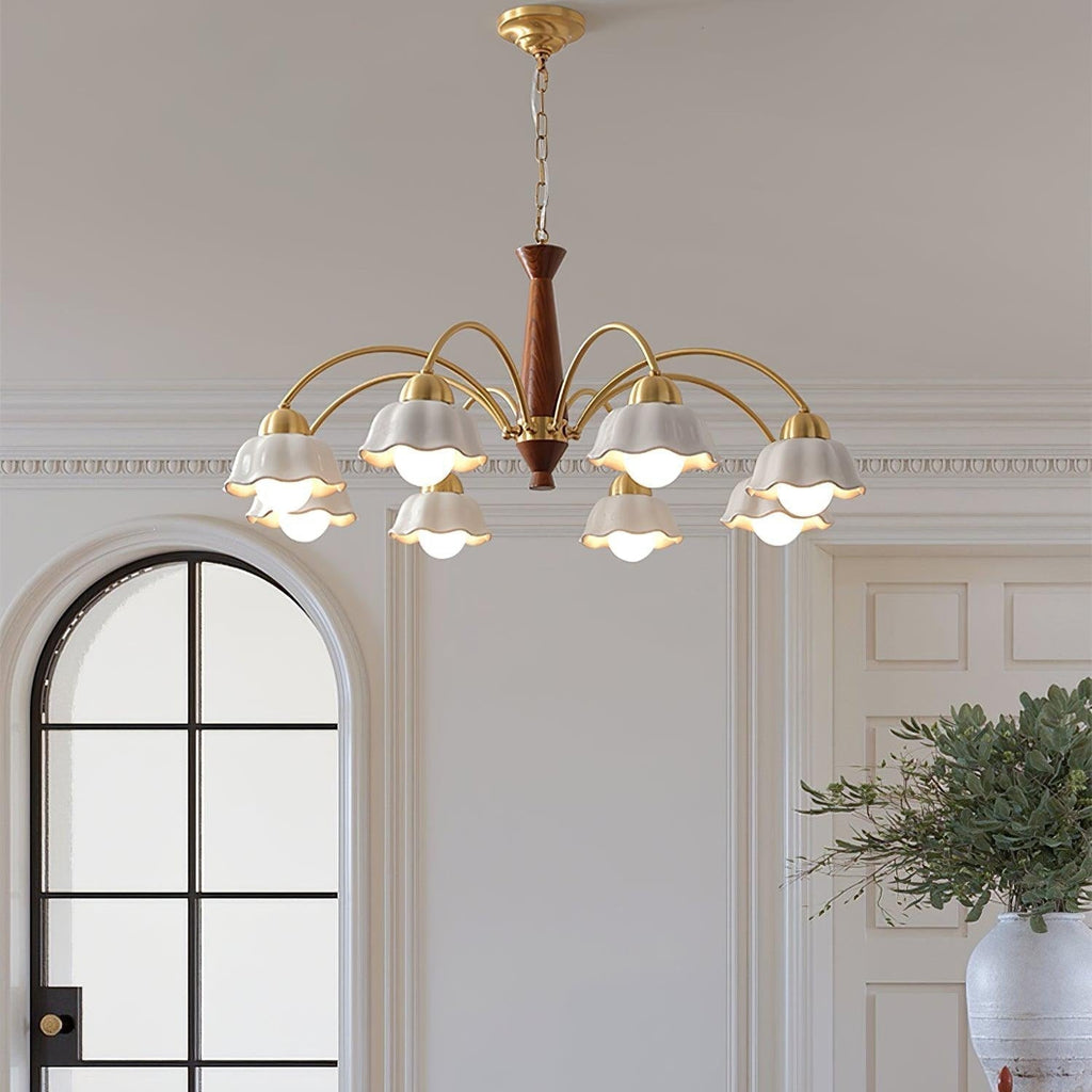 Aurela Mid Century Copper Ceramic Chandelier For Modern Living Rooms