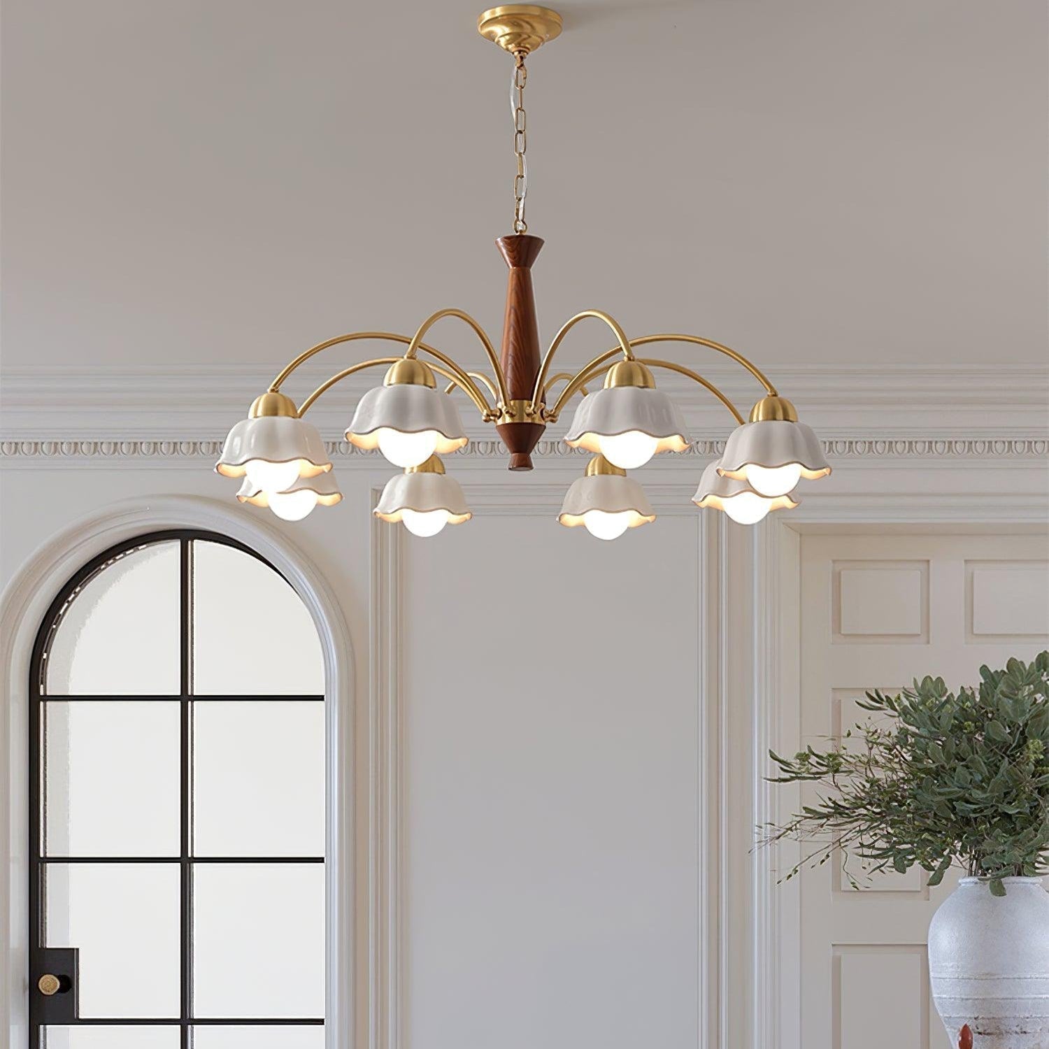 Aurela Mid Century Copper Ceramic Chandelier For Modern Living Rooms
