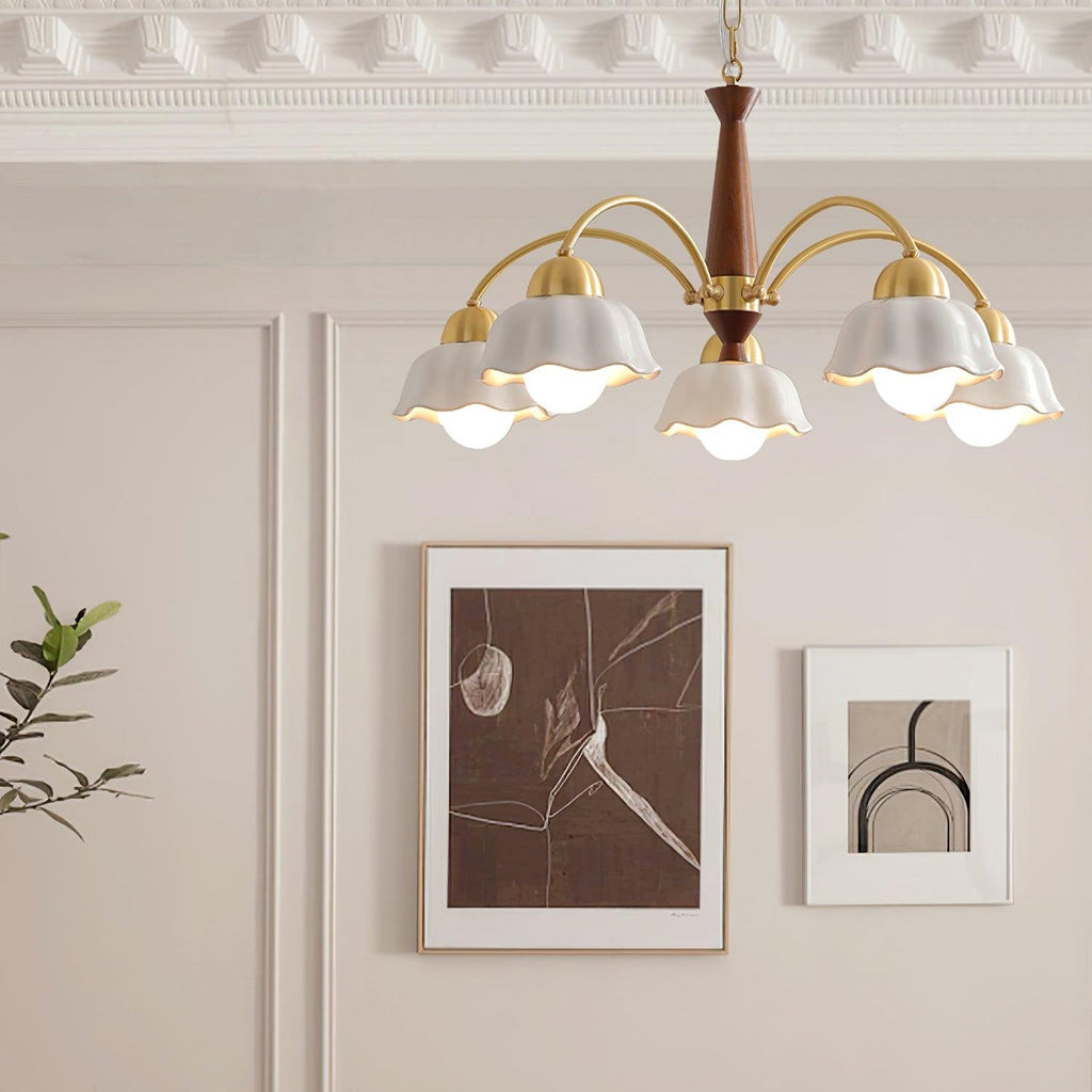 Aurela Mid Century Copper Ceramic Chandelier For Modern Living Rooms