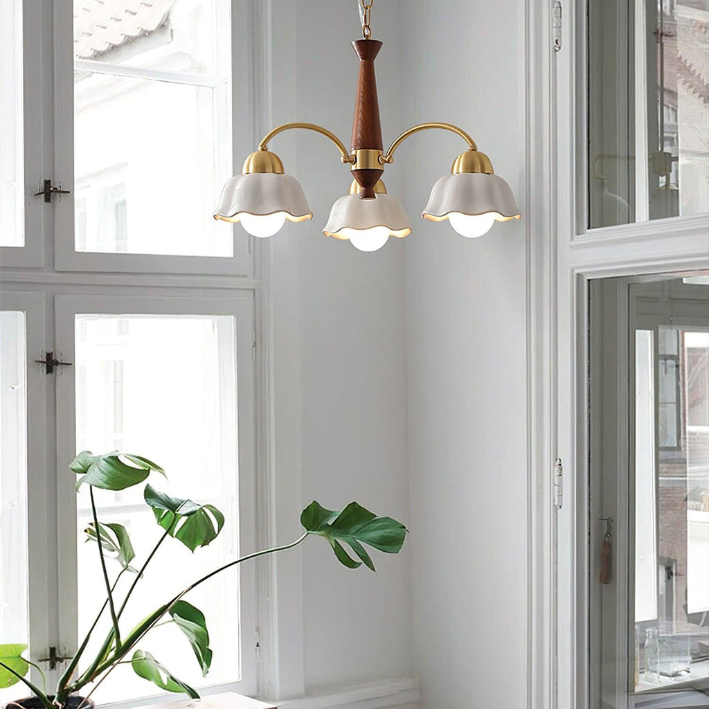 Aurela Mid Century Copper Ceramic Chandelier For Modern Living Rooms
