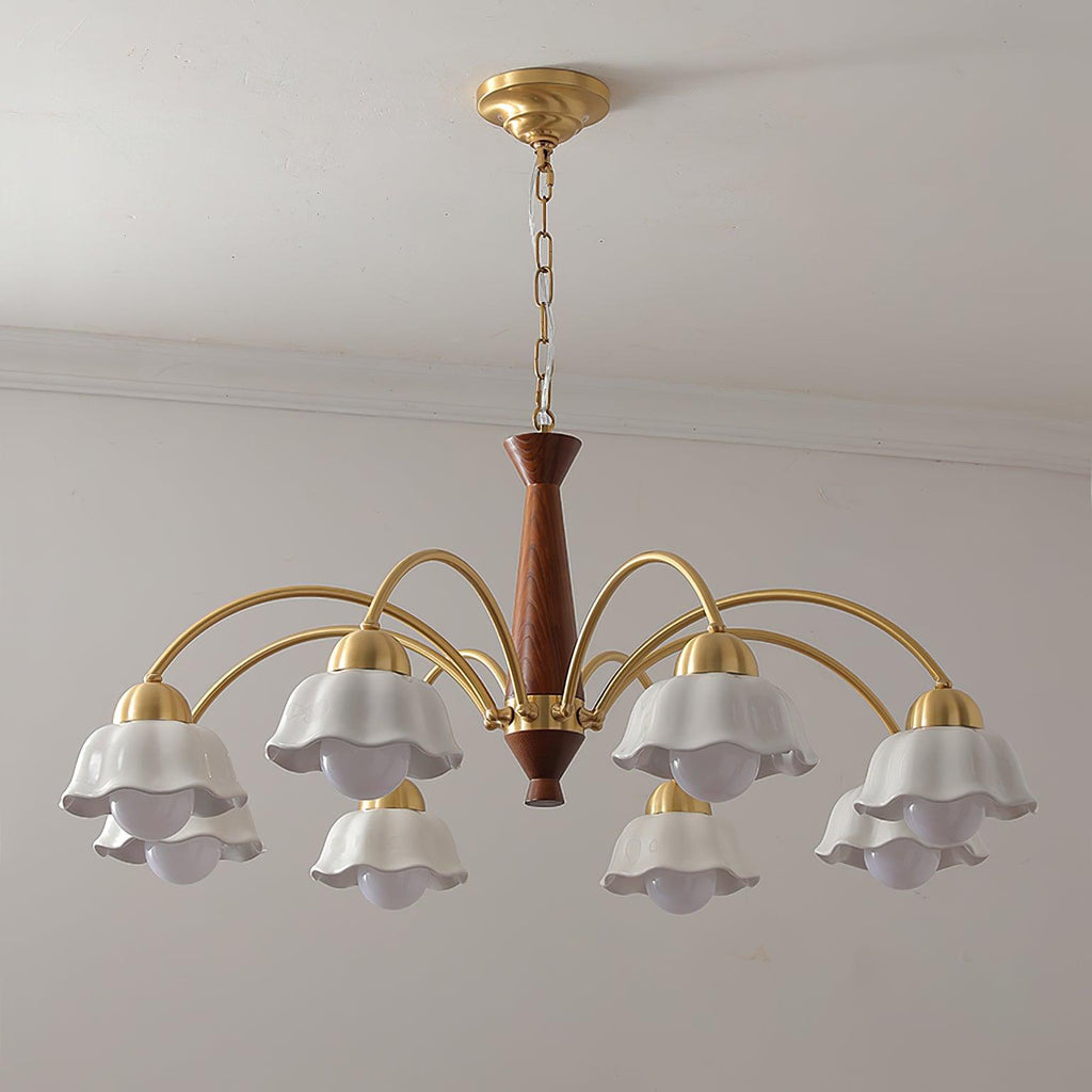 Aurela Mid Century Copper Ceramic Chandelier For Modern Living Rooms