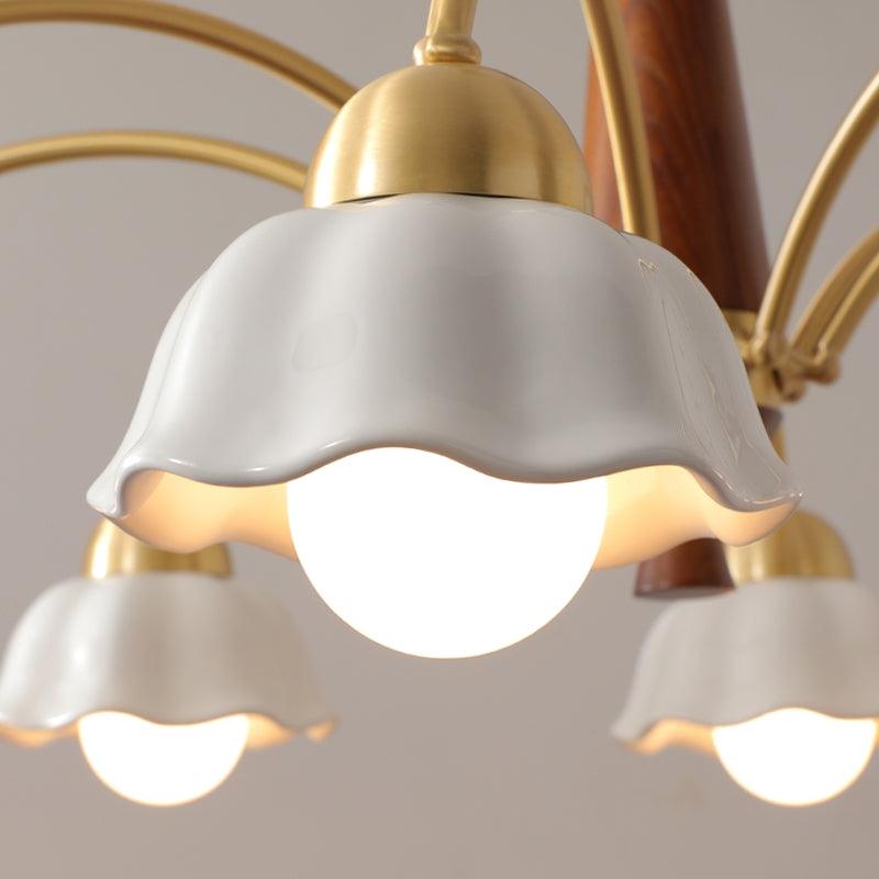 Aurela Mid Century Copper Ceramic Chandelier For Modern Living Rooms