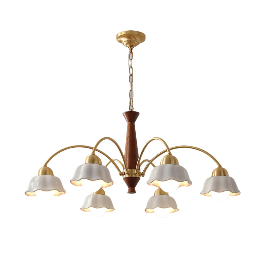 Aurela Mid Century Copper Ceramic Chandelier For Modern Living Rooms