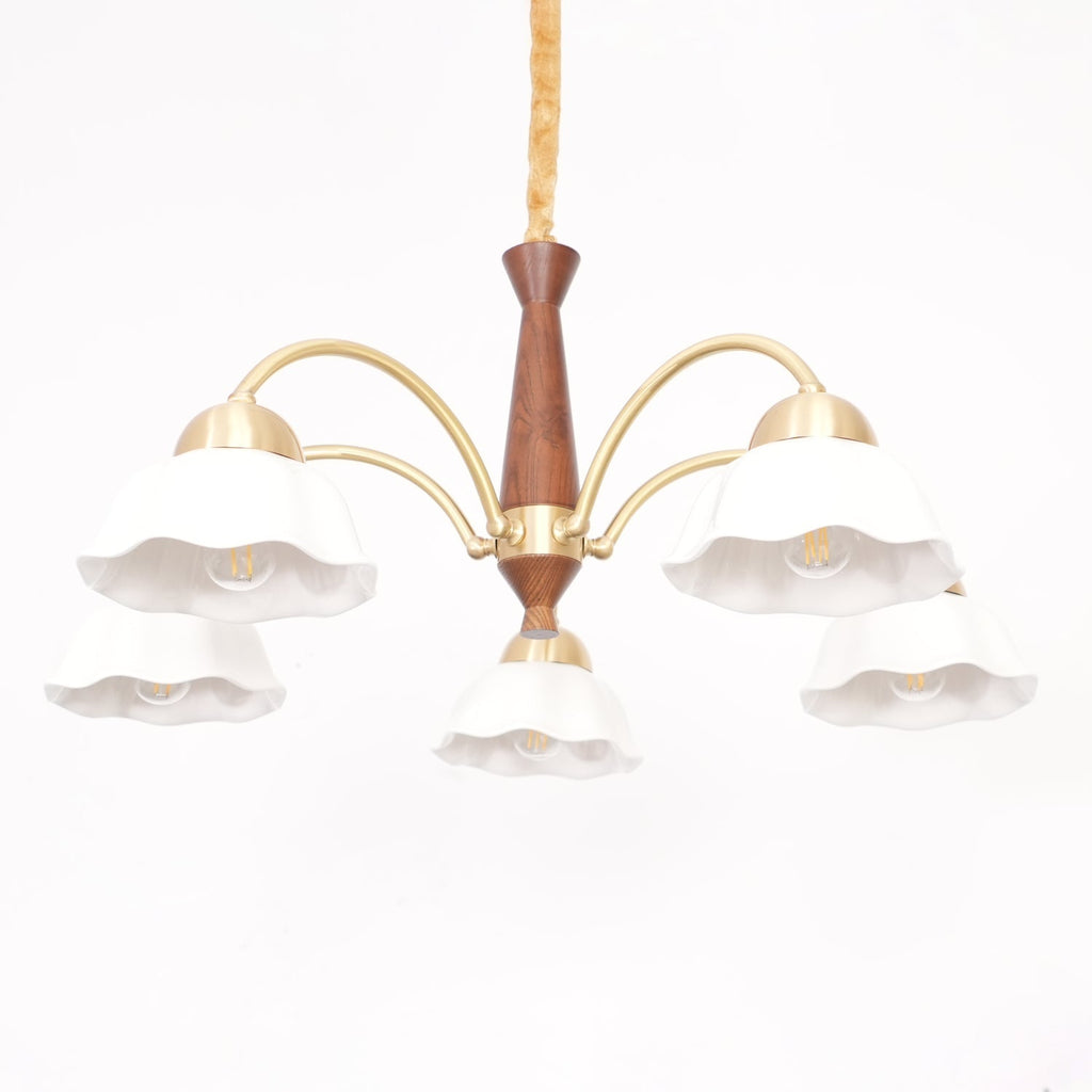 Aurela Mid Century Copper Ceramic Chandelier For Modern Living Rooms
