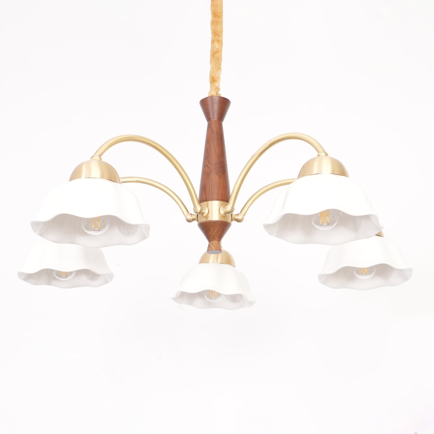 Aurela Mid Century Copper Ceramic Chandelier For Modern Living Rooms