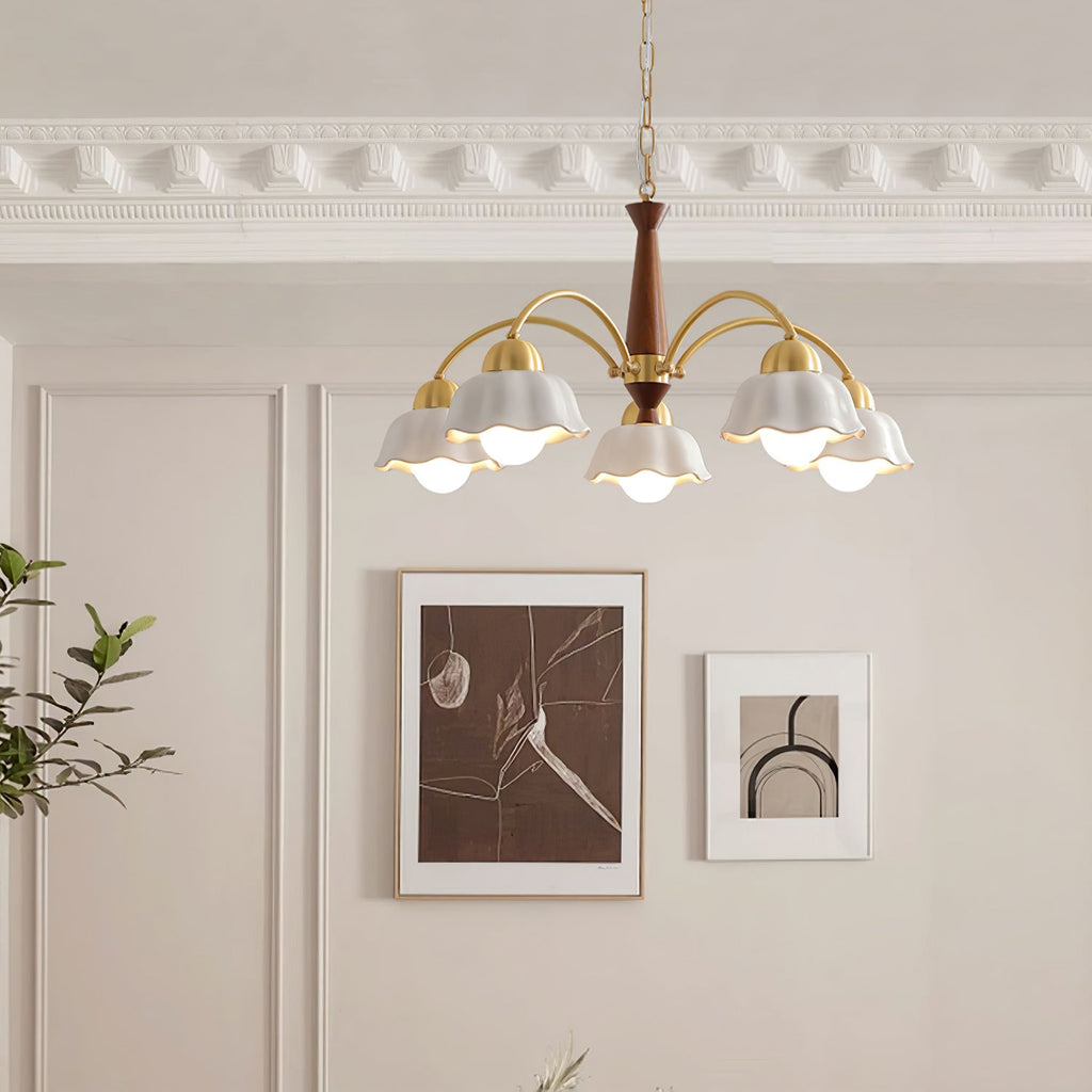 Aurela Mid Century Copper Ceramic Chandelier For Modern Living Rooms