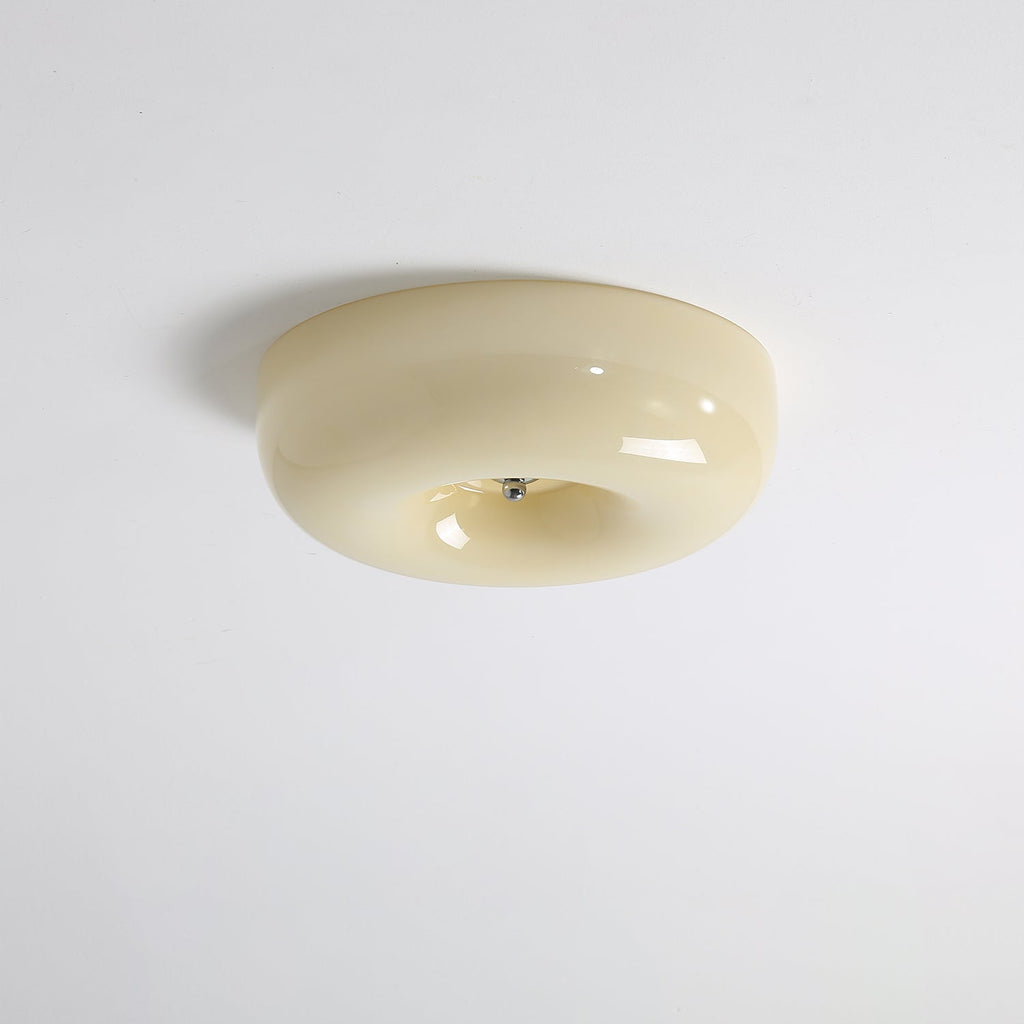 Swirl Glass Ceiling Lamp — Dimmable LED, Metal Frame, White Coffee Beige, 32cm 40cm 46cm