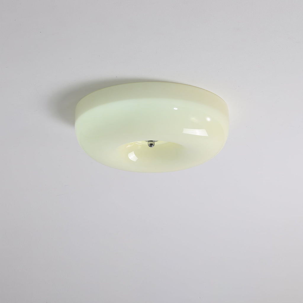 Swirl Glass Ceiling Lamp — Dimmable LED, Metal Frame, White Coffee Beige, 32cm 40cm 46cm