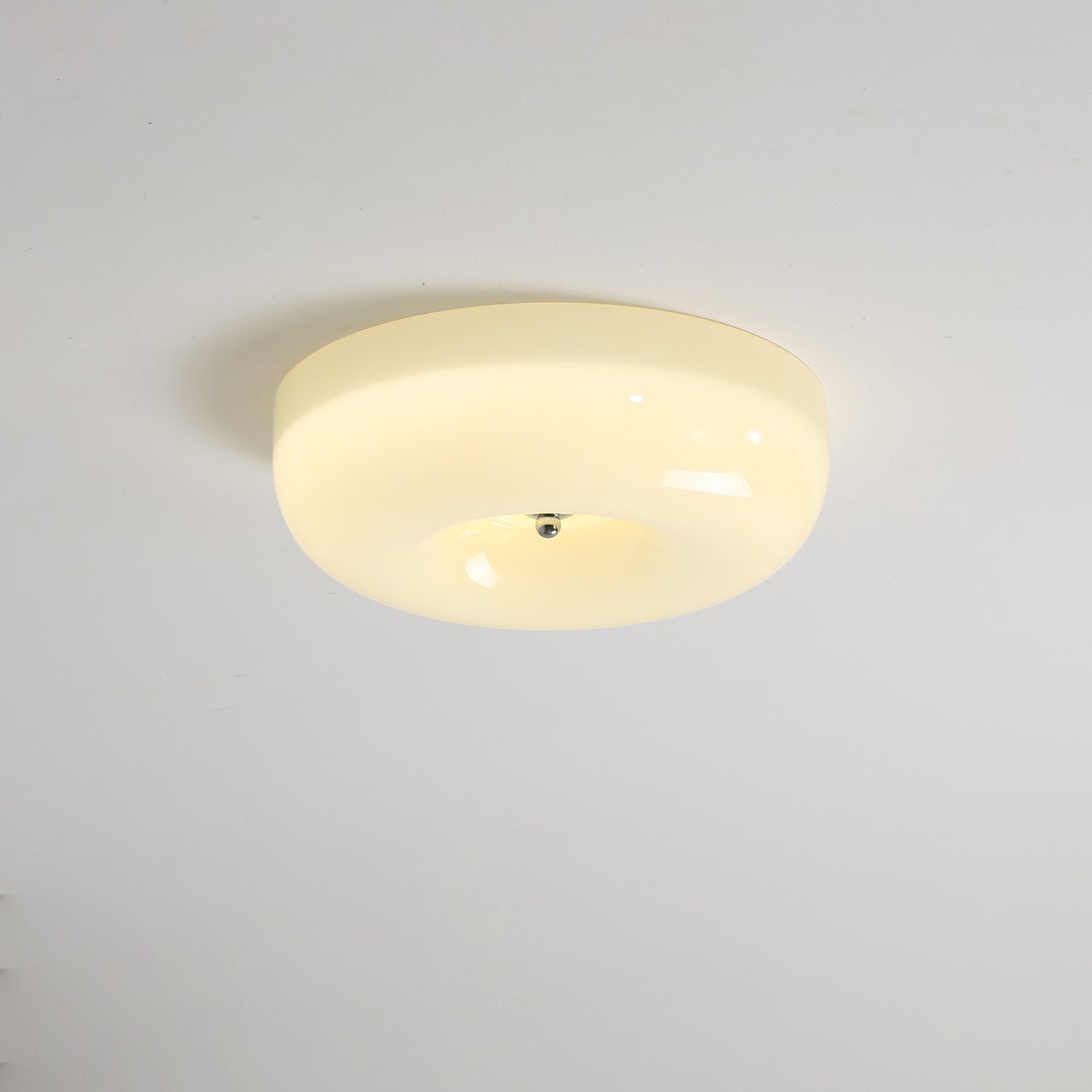 Swirl Glass Ceiling Lamp — Dimmable LED, Metal Frame, White Coffee Beige, 32cm 40cm 46cm