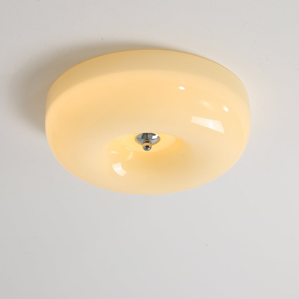 Swirl Glass Ceiling Lamp — Dimmable LED, Metal Frame, White Coffee Beige, 32cm 40cm 46cm