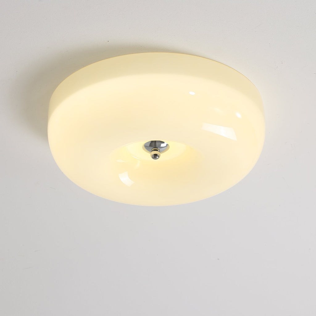 Swirl Glass Ceiling Lamp — Dimmable LED, Metal Frame, White Coffee Beige, 32cm 40cm 46cm