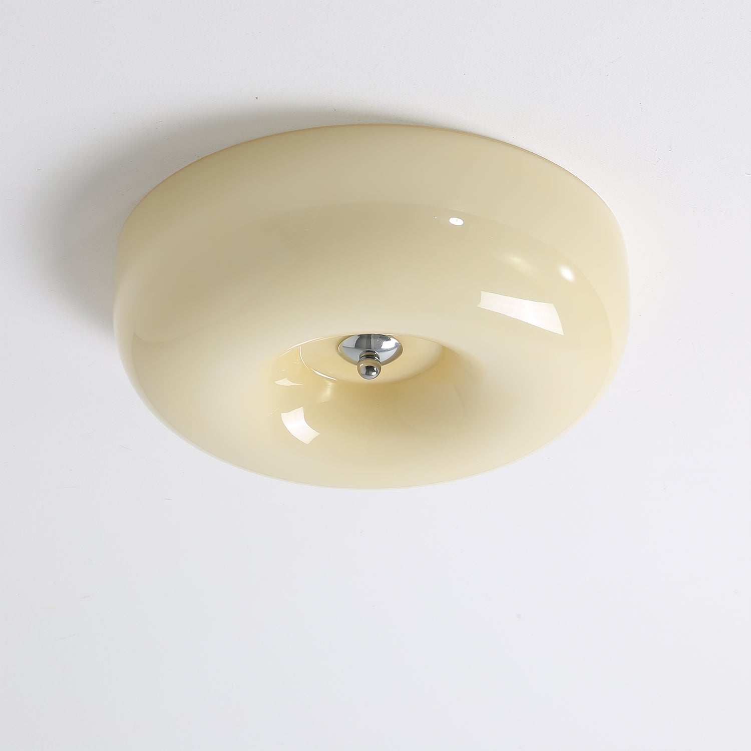 Swirl Glass Ceiling Lamp — Dimmable LED, Metal Frame, White Coffee Beige, 32cm 40cm 46cm