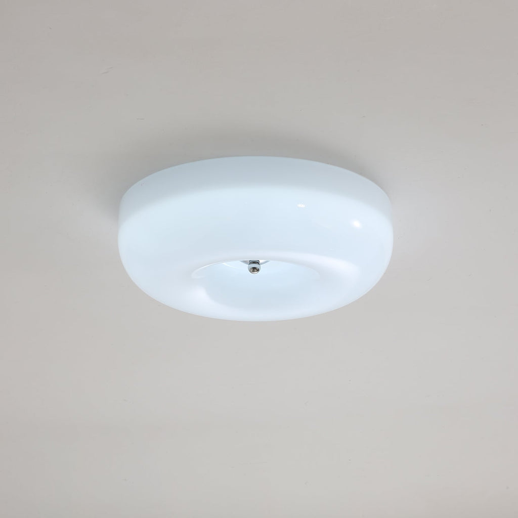 Swirl Glass Ceiling Lamp — Dimmable LED, Metal Frame, White Coffee Beige, 32cm 40cm 46cm