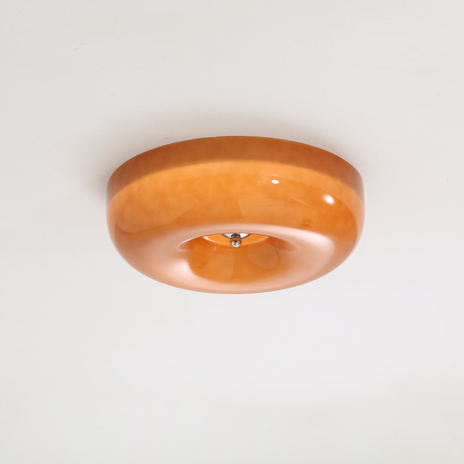 Swirl Glass Ceiling Lamp — Dimmable LED, Metal Frame, White Coffee Beige, 32cm 40cm 46cm