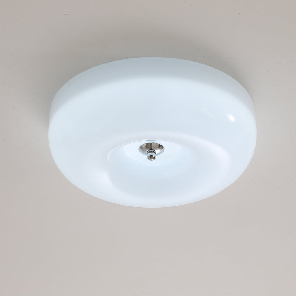 Swirl Glass Ceiling Lamp — Dimmable LED, Metal Frame, White Coffee Beige, 32cm 40cm 46cm