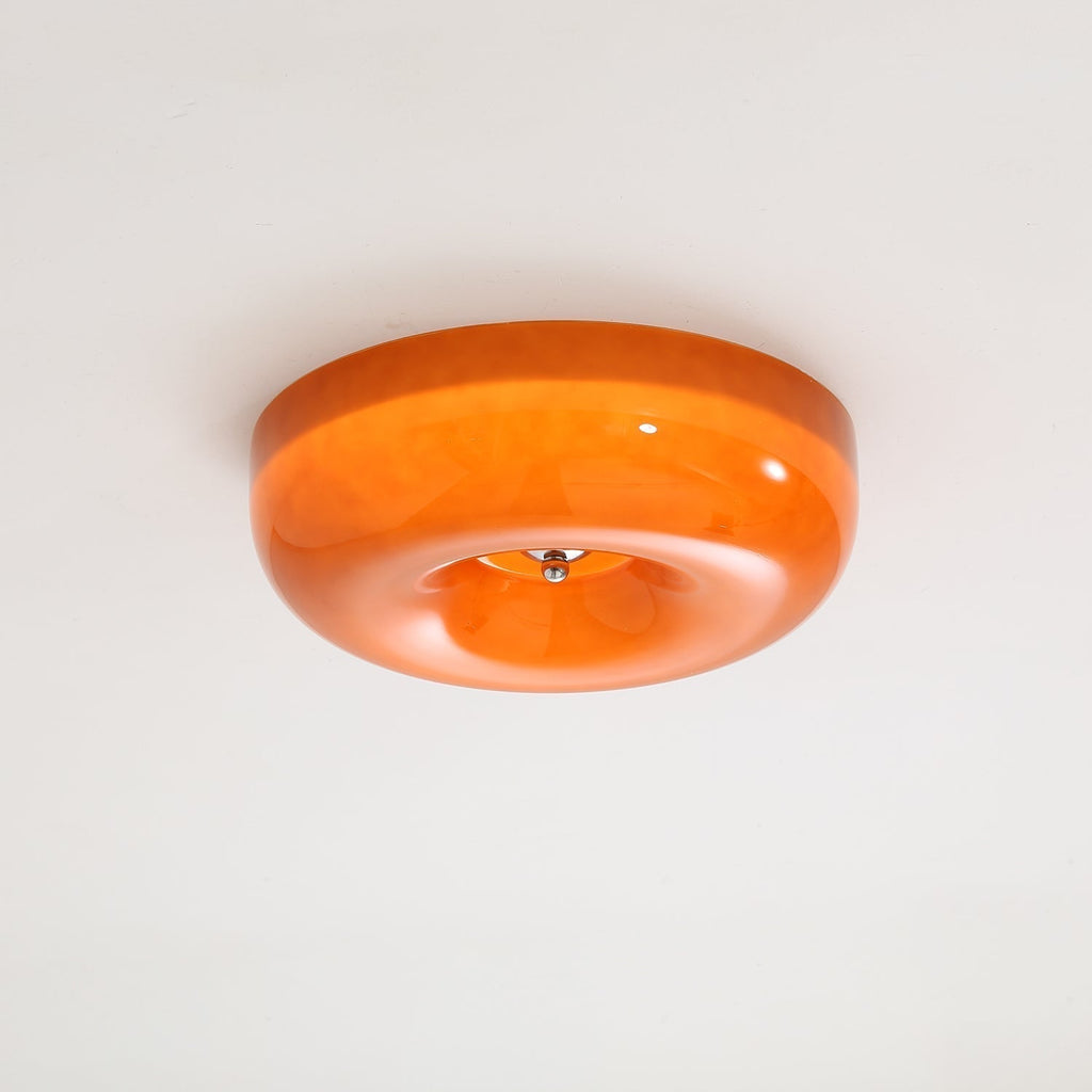 Swirl Glass Ceiling Lamp — Dimmable LED, Metal Frame, White Coffee Beige, 32cm 40cm 46cm