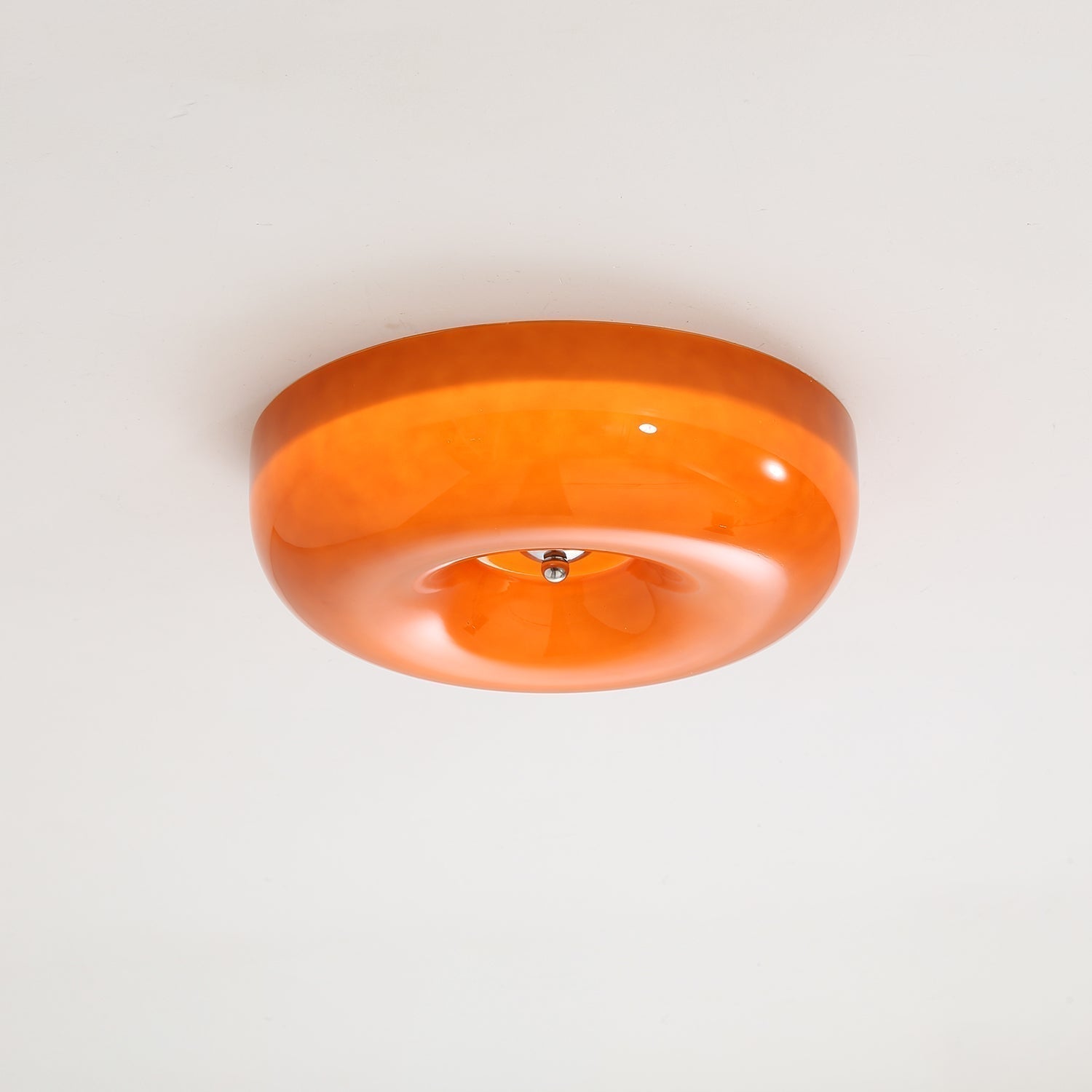 Swirl Glass Ceiling Lamp — Dimmable LED, Metal Frame, White Coffee Beige, 32cm 40cm 46cm