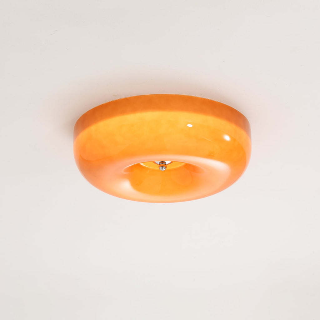 Swirl Glass Ceiling Lamp — Dimmable LED, Metal Frame, White Coffee Beige, 32cm 40cm 46cm