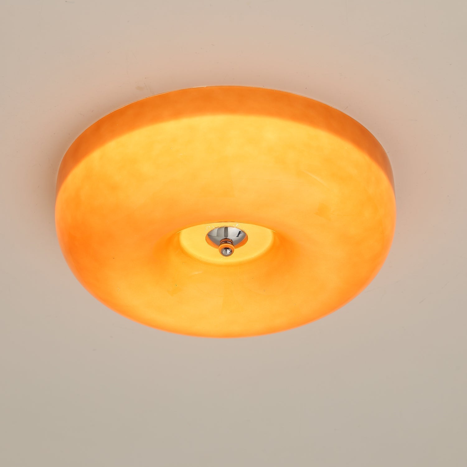 Swirl Glass Ceiling Lamp — Dimmable LED, Metal Frame, White Coffee Beige, 32cm 40cm 46cm
