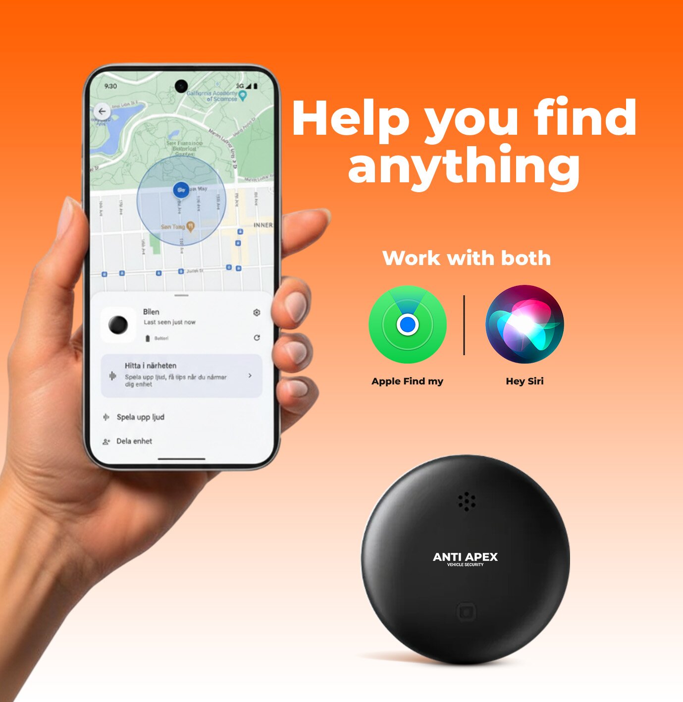 Localizador GPS magnético para automóvel — localização em tempo real através de uma aplicação para smartphone