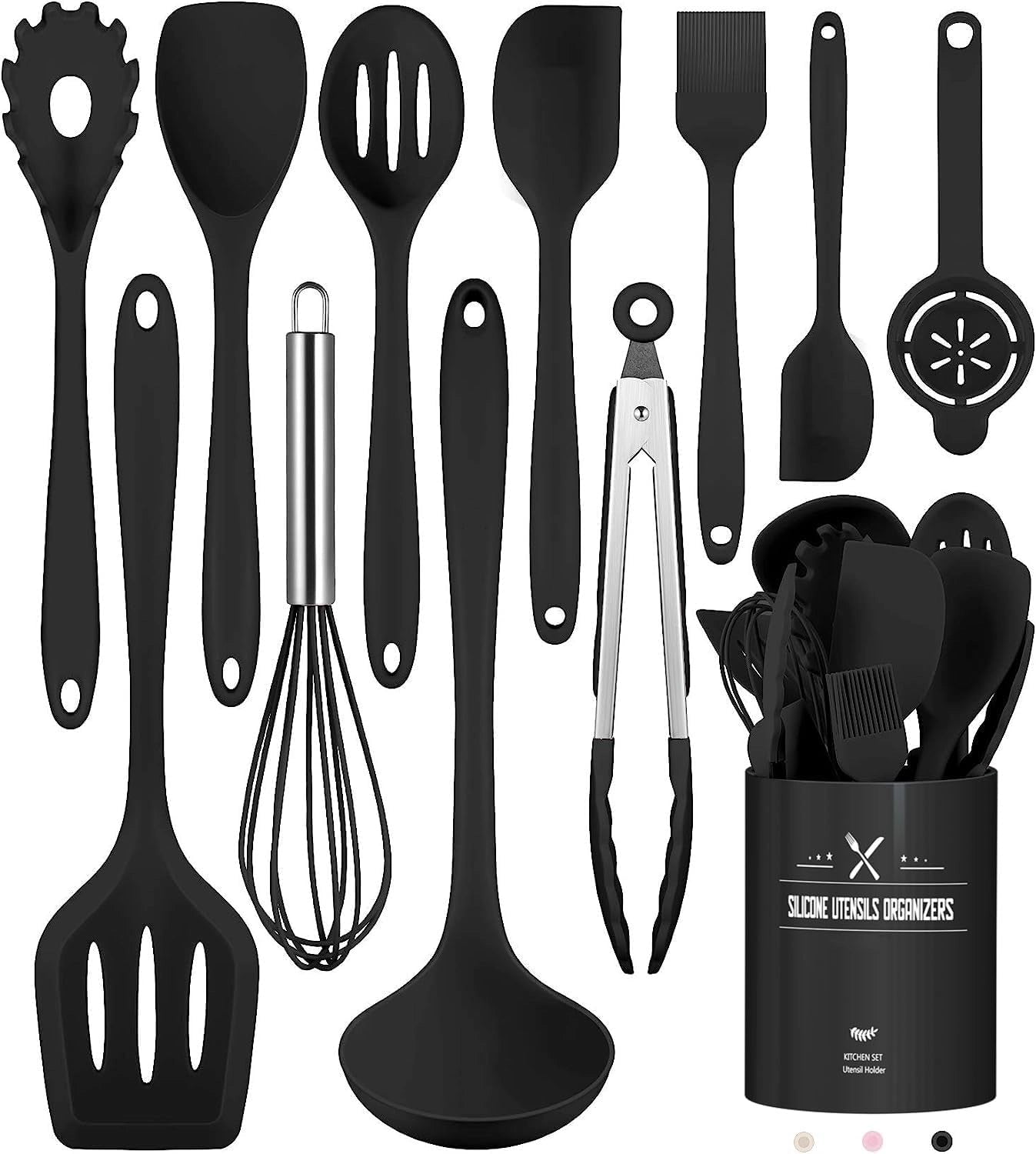Aurora Ivory Silicone Kitchen Tools Set, Nonstick, Heat Resistant, Ergonomic