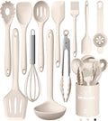 Aurora Ivory Silicone Kitchen Tools Set, Nonstick, Heat Resistant, Ergonomic
