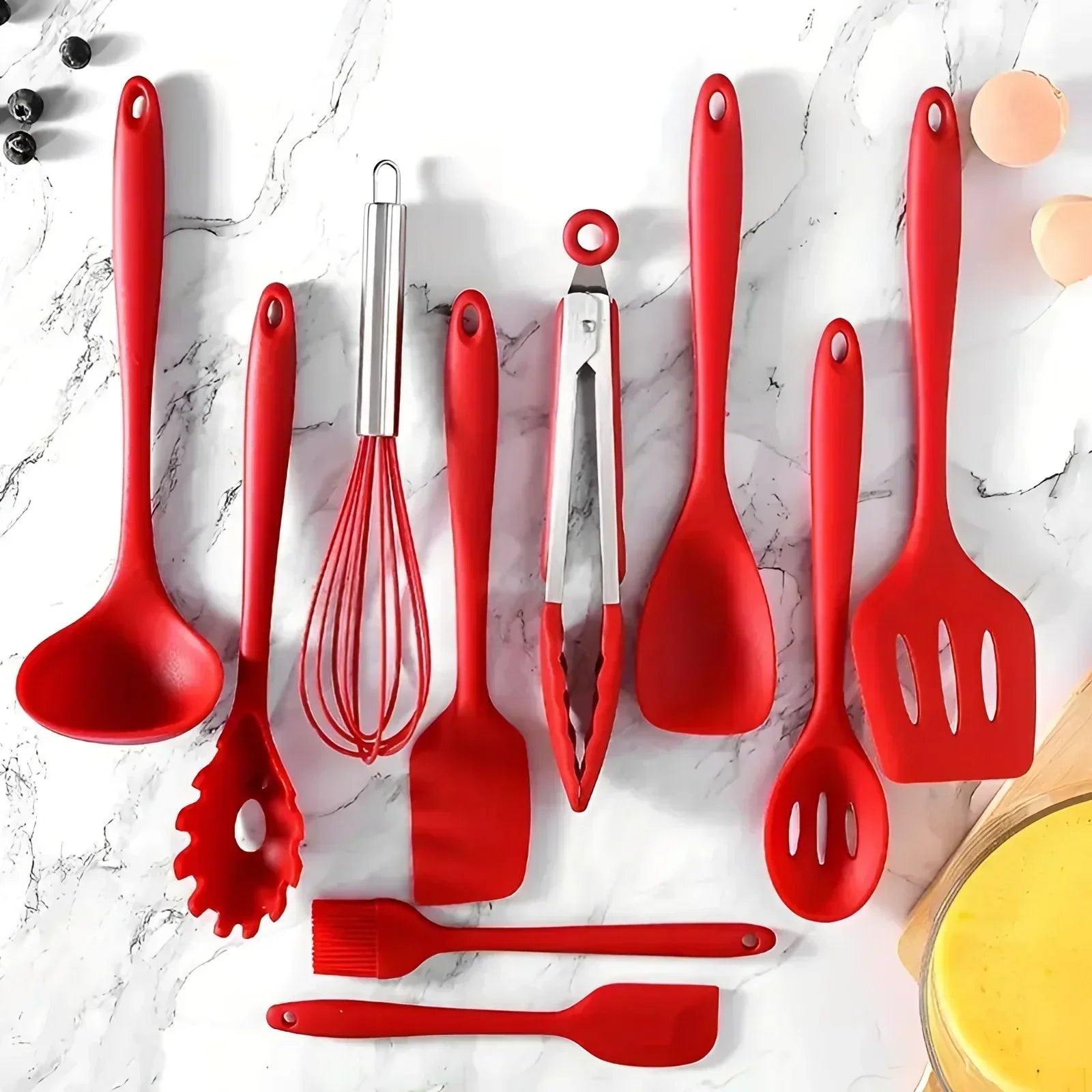 Aurora Ivory Silicone Kitchen Tools Set, Nonstick, Heat Resistant, Ergonomic