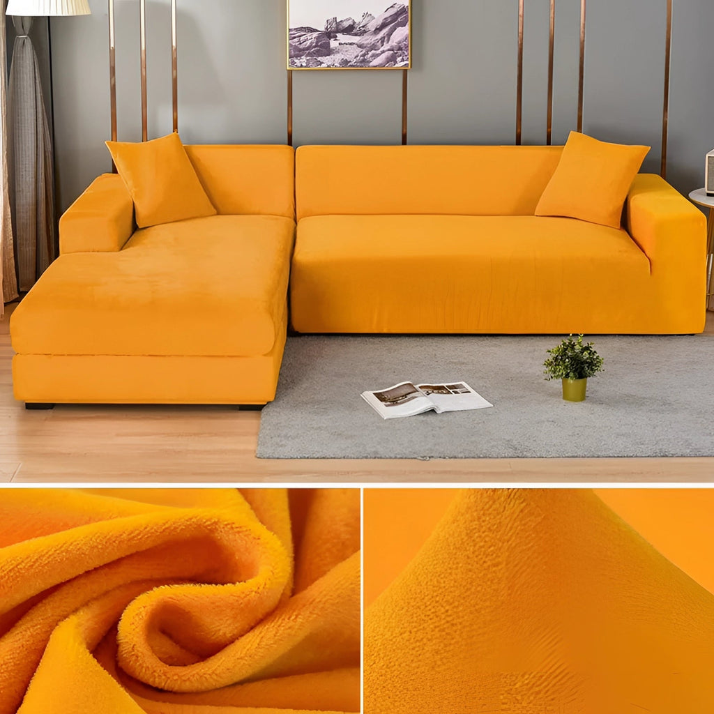 Moderner Samt-Sofabezug für Ecksofas, Größen für 1–4 Sitzplätze