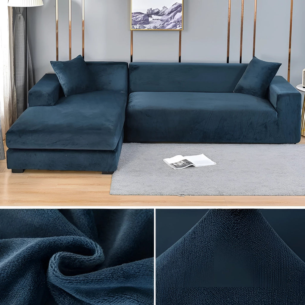 Moderner Samt-Sofabezug für Ecksofas, Größen für 1–4 Sitzplätze