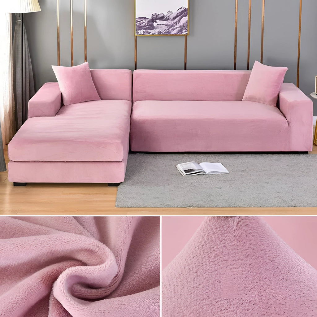 Moderner Samt-Sofabezug für Ecksofas, Größen für 1–4 Sitzplätze