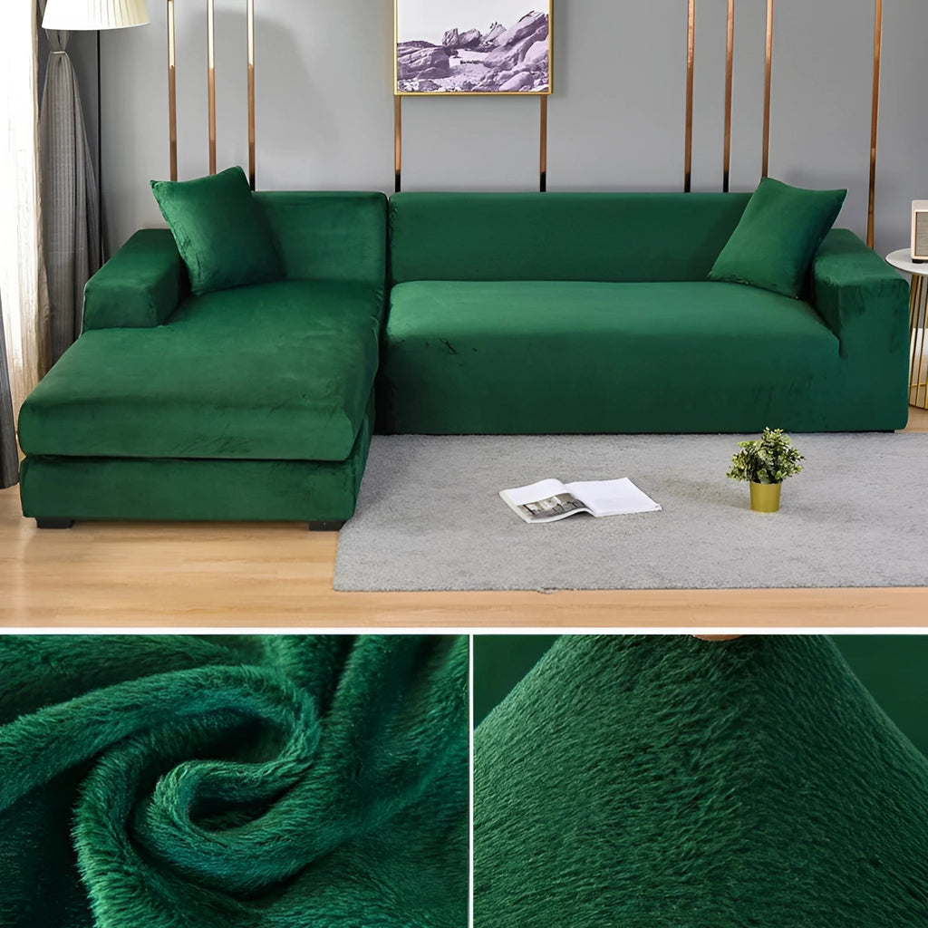 Moderner Samt-Sofabezug für Ecksofas, Größen für 1–4 Sitzplätze