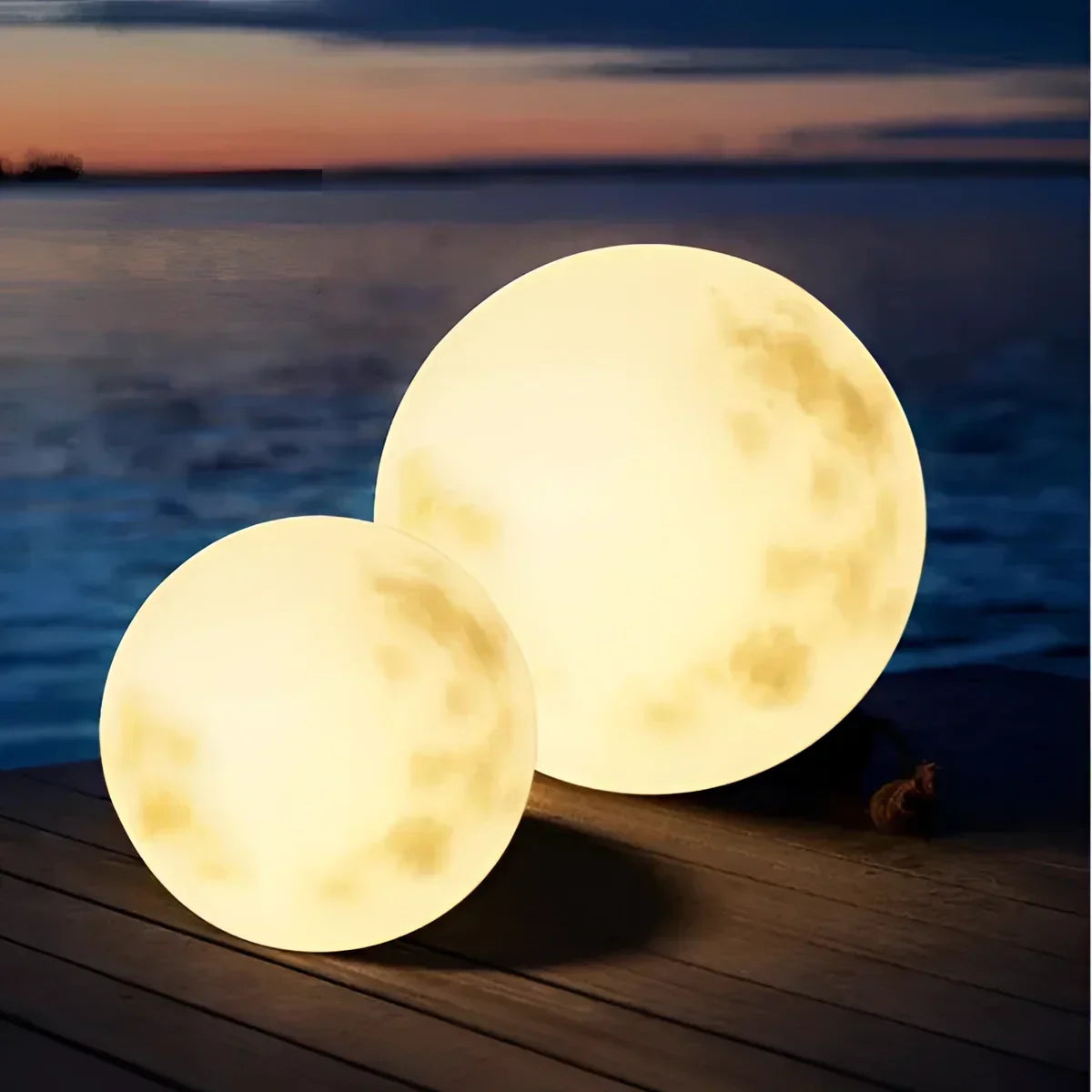 Esferas de luz lunar LED solares — Luzes flutuantes à prova de água para piscinas e jardins