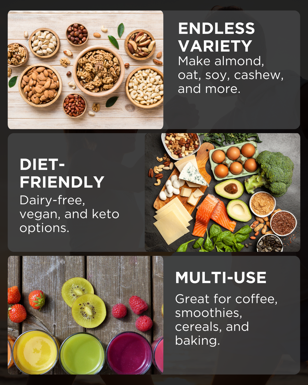 Nutriva Mini Almond, Cashew and Oat Milk Maker — Touchscreen Controls, Multiple Presets