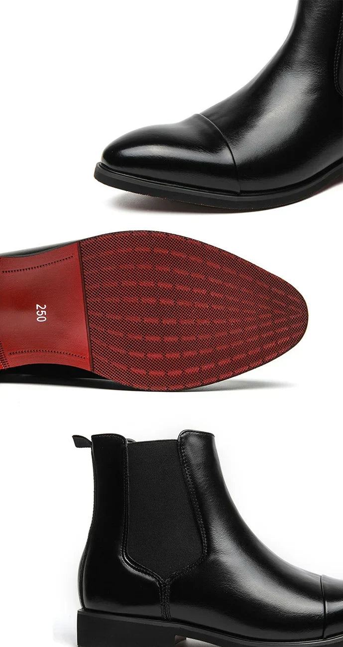 Huntsman Signature bíbor Chelsea-csizma — piros, csúszásmentes talp