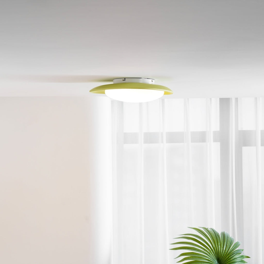 Oval Resin Ceiling Light — Dimmable LED, 3000K-6000K Adjustable, Green or Beige, 36cm or 46cm