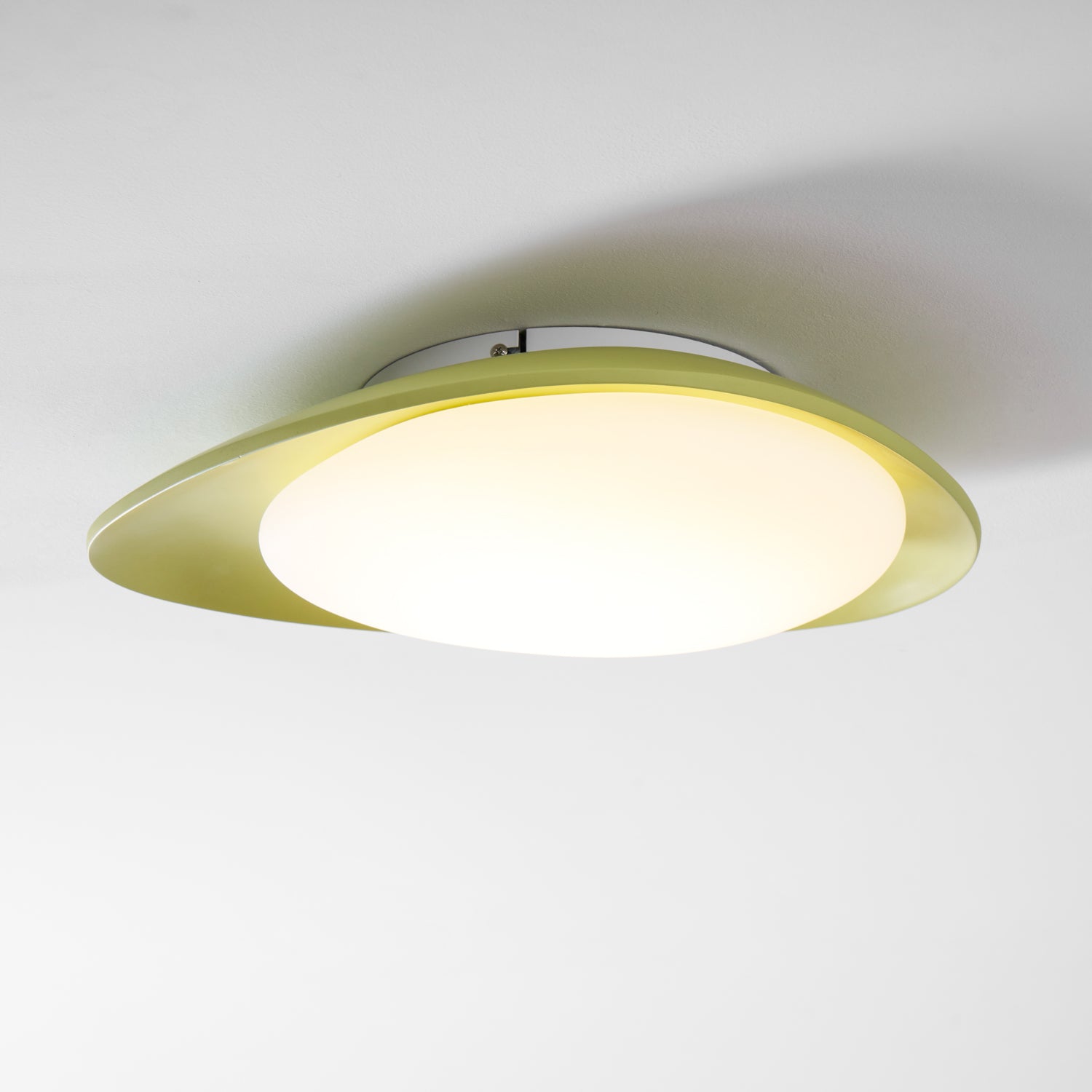 Oval Resin Ceiling Light — Dimmable LED, 3000K-6000K Adjustable, Green or Beige, 36cm or 46cm