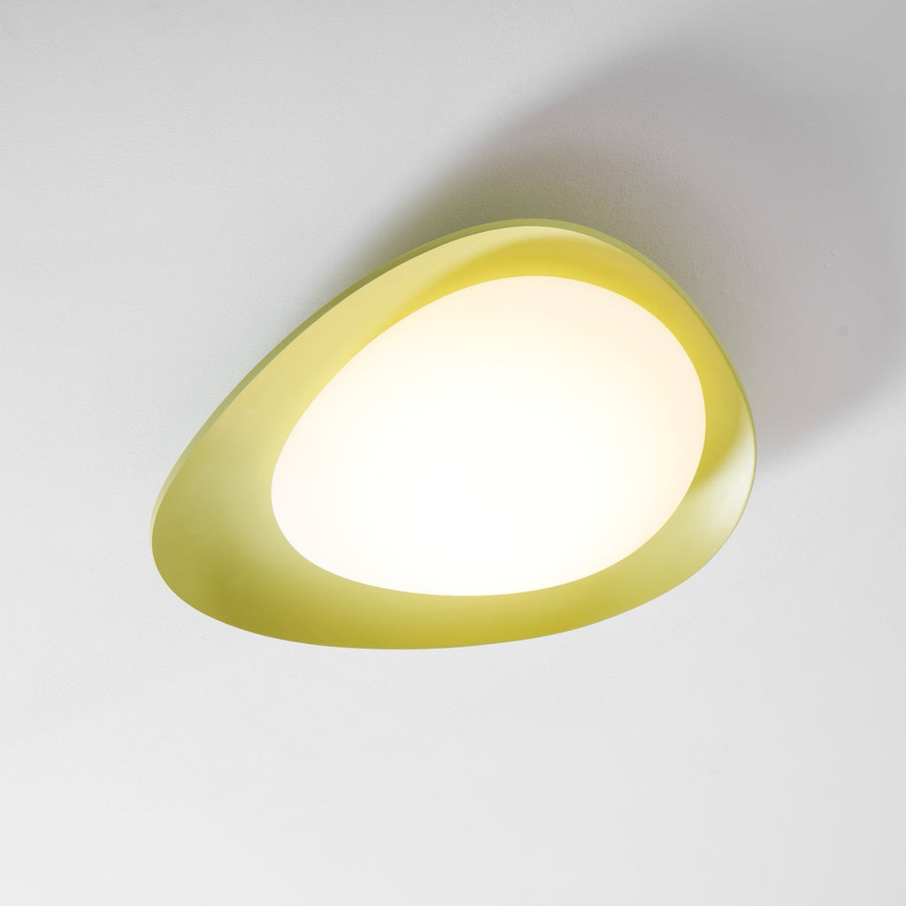 Oval Resin Ceiling Light — Dimmable LED, 3000K-6000K Adjustable, Green or Beige, 36cm or 46cm