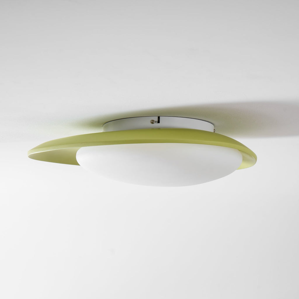 Oval Resin Ceiling Light — Dimmable LED, 3000K-6000K Adjustable, Green or Beige, 36cm or 46cm
