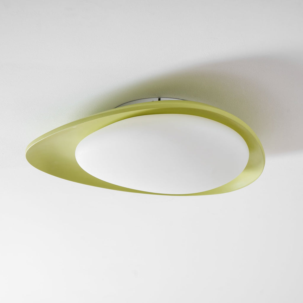 Oval Resin Ceiling Light — Dimmable LED, 3000K-6000K Adjustable, Green or Beige, 36cm or 46cm