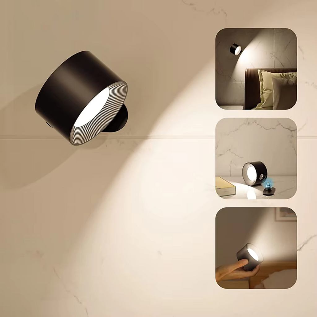 Luz de parede LED sem fios recarregável GlowBeam, ajustável a 360°