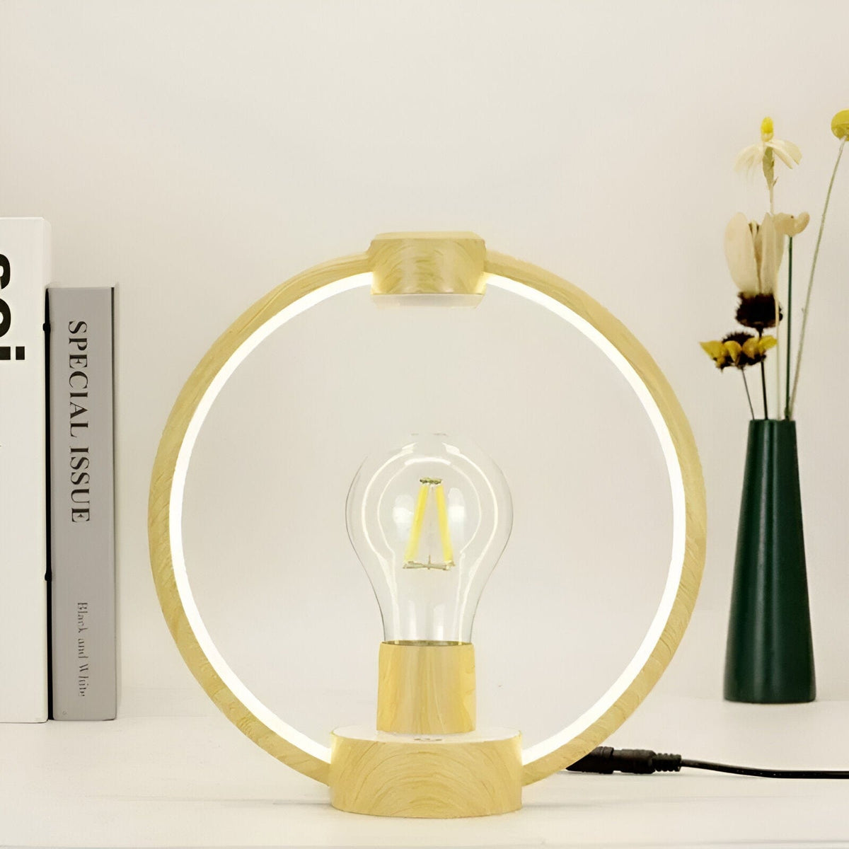 Retro-Magnetlevitationslampe – schwebendes, rotierendes LED-Licht