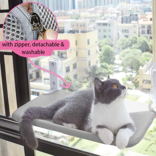 Rede confortável para gatos — cama-prateleira para banhos de sol a 360°