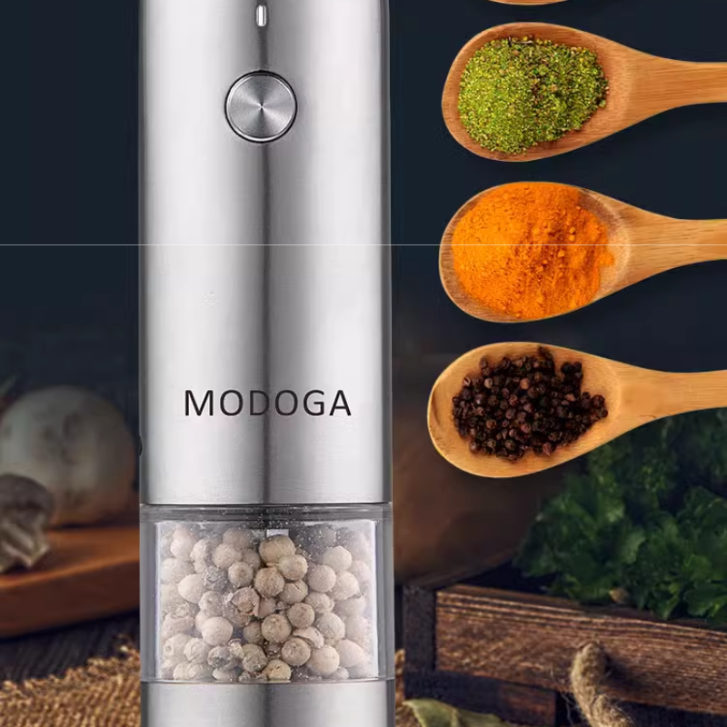 Electric Pepper Grinder — One-Hand Operation, Adjustable Grind
