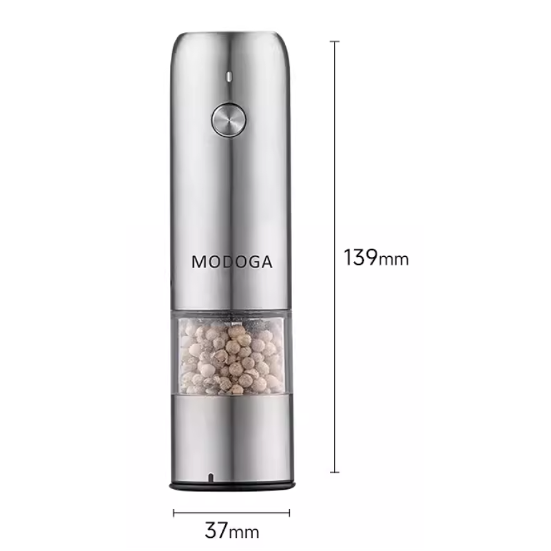 Electric Pepper Grinder — One-Hand Operation, Adjustable Grind