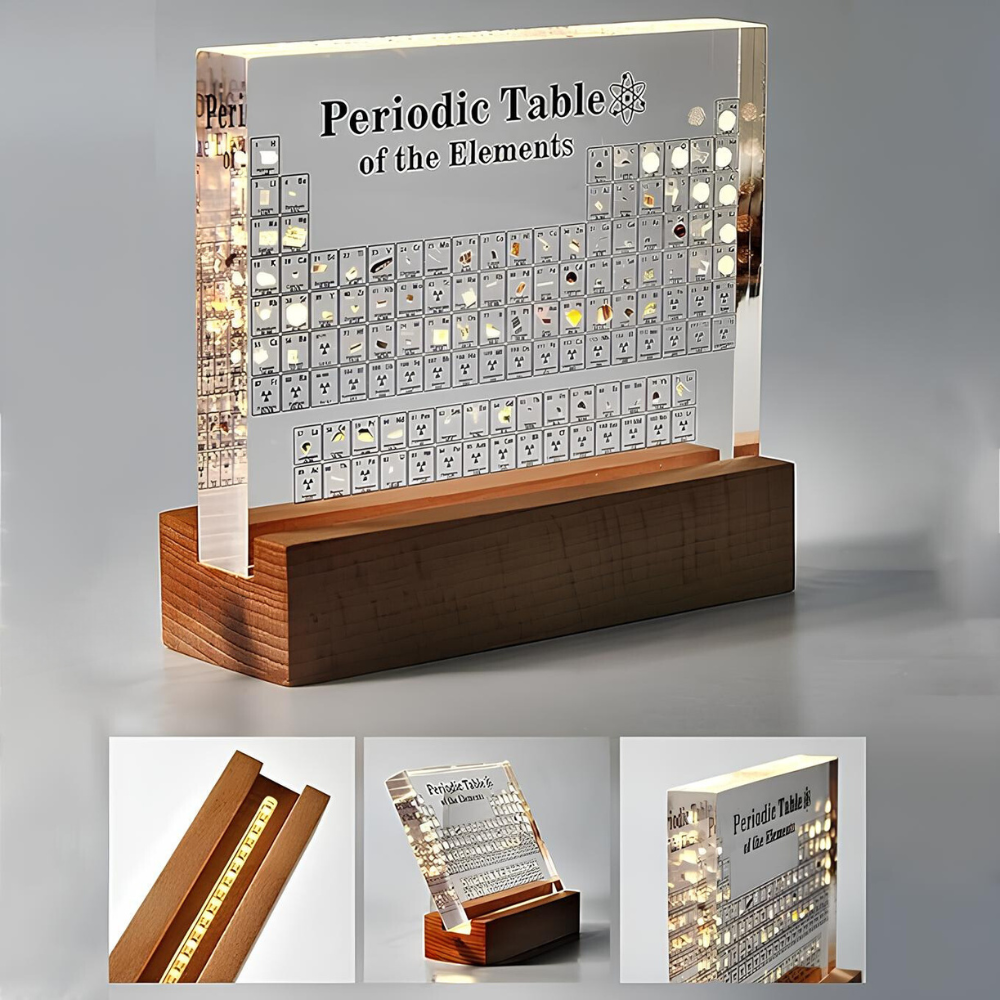 Elementa Lux Backlit Periodic Table Display With Real Samples