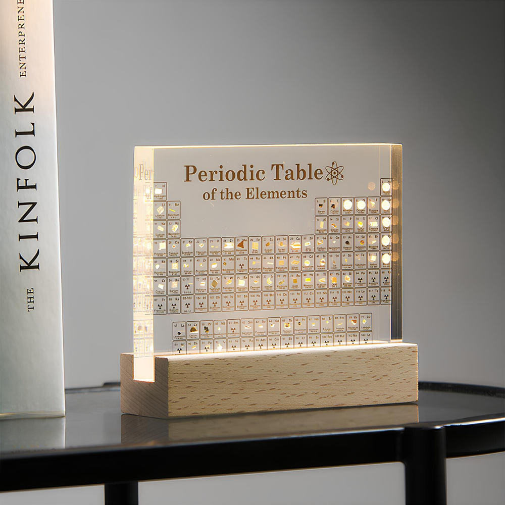 Elementa Lux Backlit Periodic Table Display With Real Samples