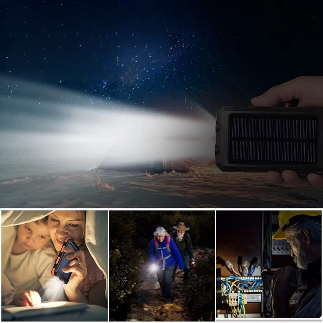 80000mAh Solar Power Bank — Integrated LED Light, Portable Charger