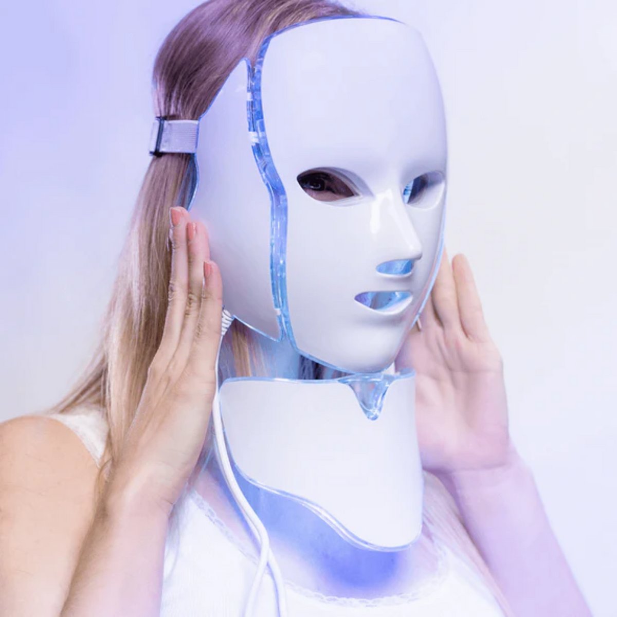 Led-fotontherapiemasker met 7 kleuren — verzorging van gezicht en hals